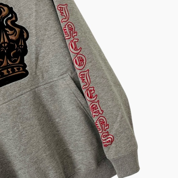 Jnco Hoodie Vintage Y2K 90s Crown Logo in Flames Patch Size Large/XL - Picture 7 of 12